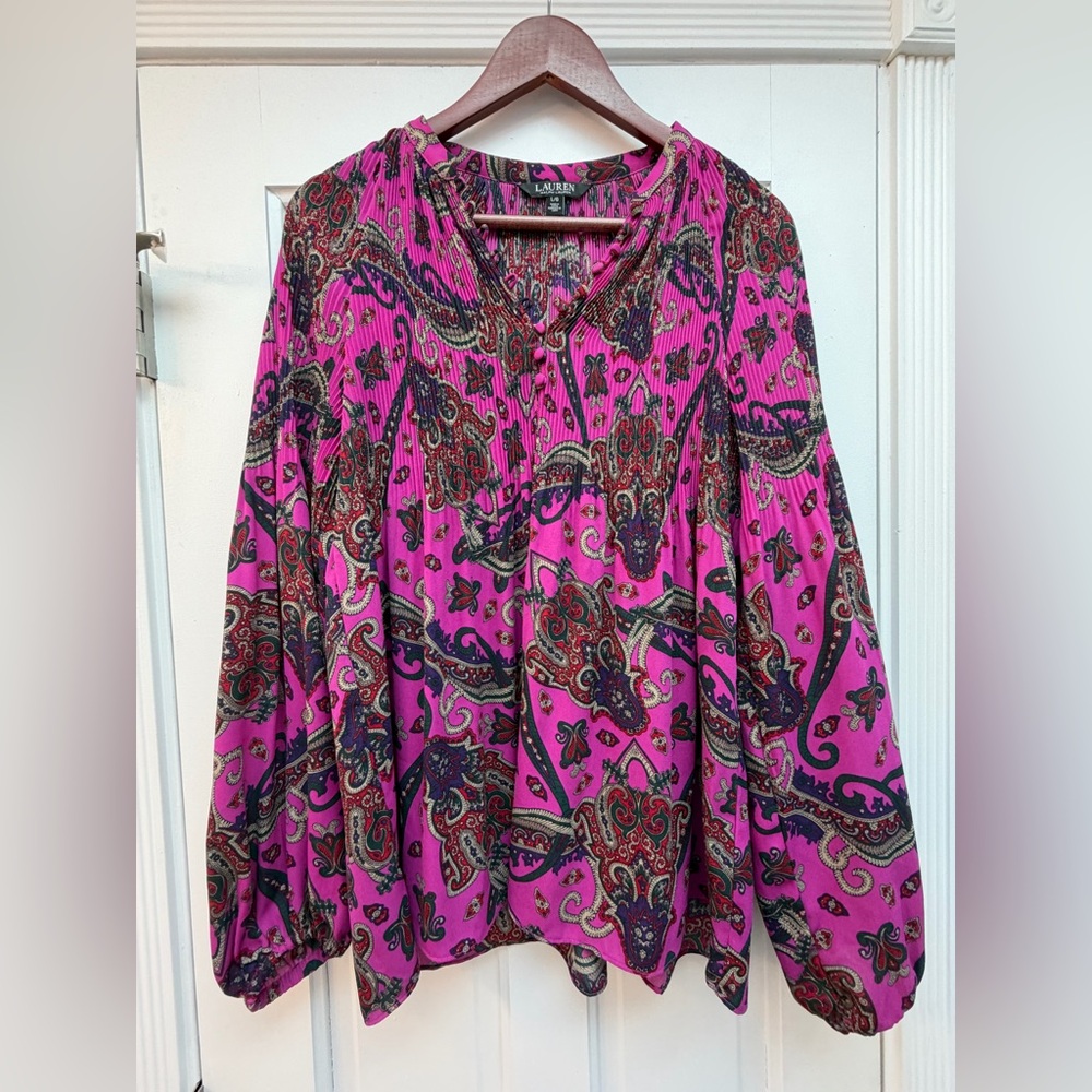 Ralph Lauren Pink Paisley Blouse